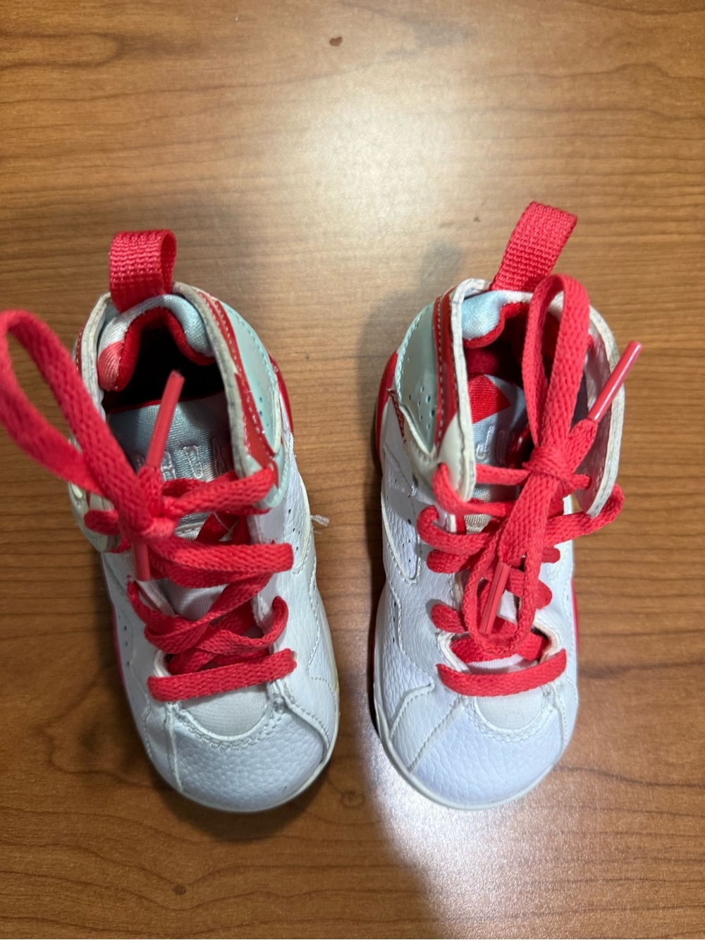 Jordan Toddler White Sneakers with Red Accents